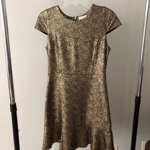 Michael Kors Gold Metallic Dress - Size Small